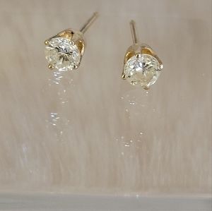 14K Solid Gold .50 ct tw Diamond Earrings